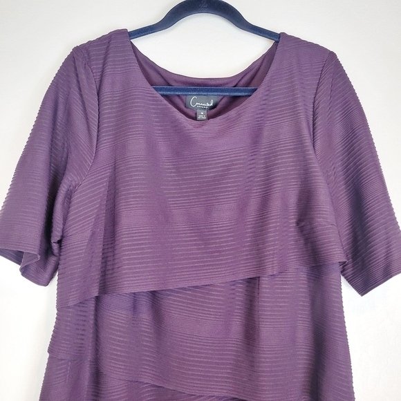 NWT Connected Apparel Textured Knit Sheath Dress in Bordeaux Size 16 - Picture 4 of 8